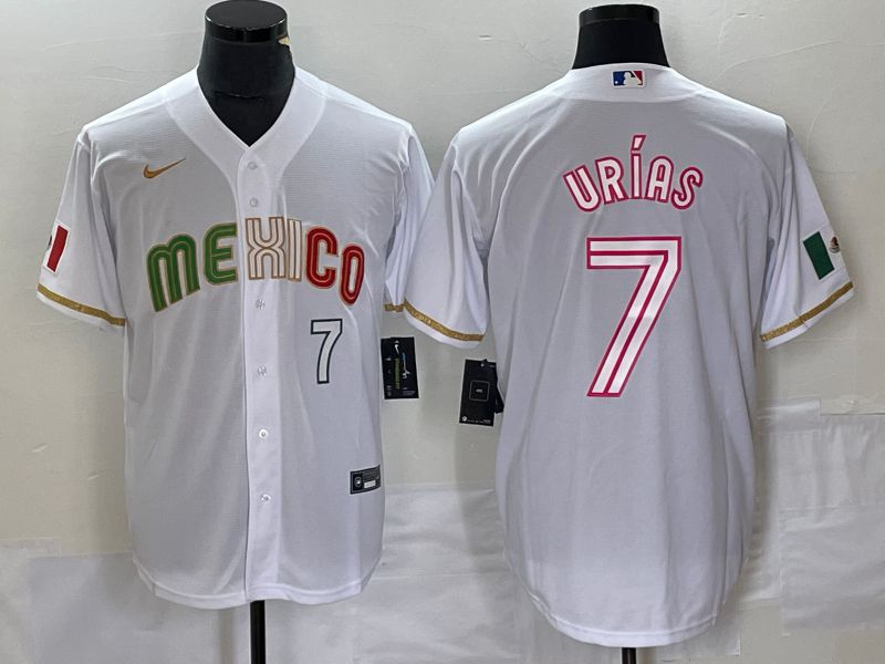 Men 2023 World Cub Mexico #7 Urias White Nike MLB Jersey style 20->more jerseys->MLB Jersey